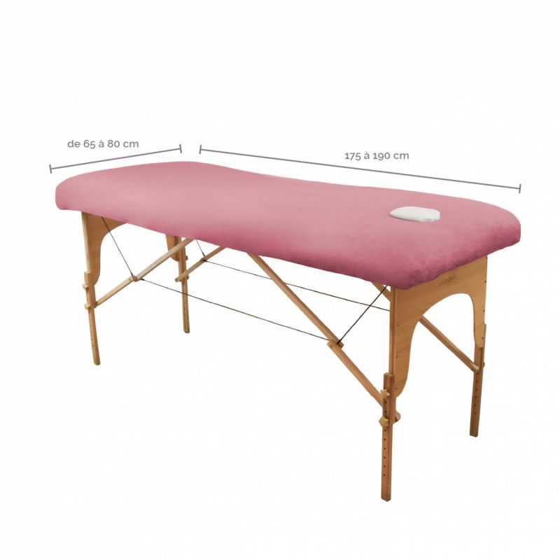 Drap-housse pour table de massage - Éponge - Rose pastel