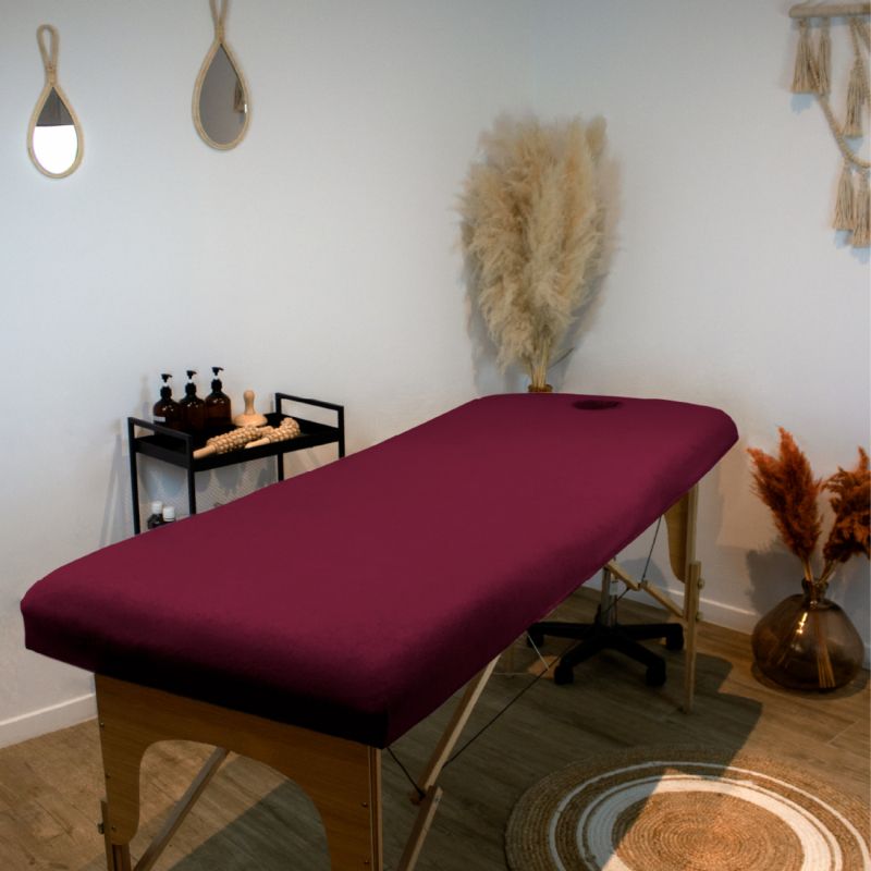 Drap-housse pour table de massage - Éponge - Prune