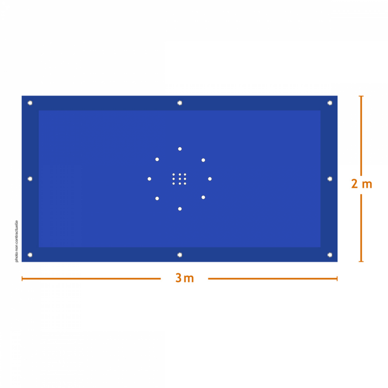Bâche de protection pour piscine - Rectangle - 2 x 3 m - Bleu et gris