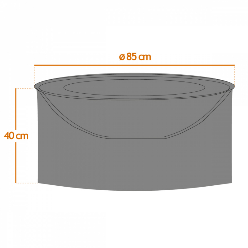Housse de protection pour brasero - Diam 85 cm - Noir