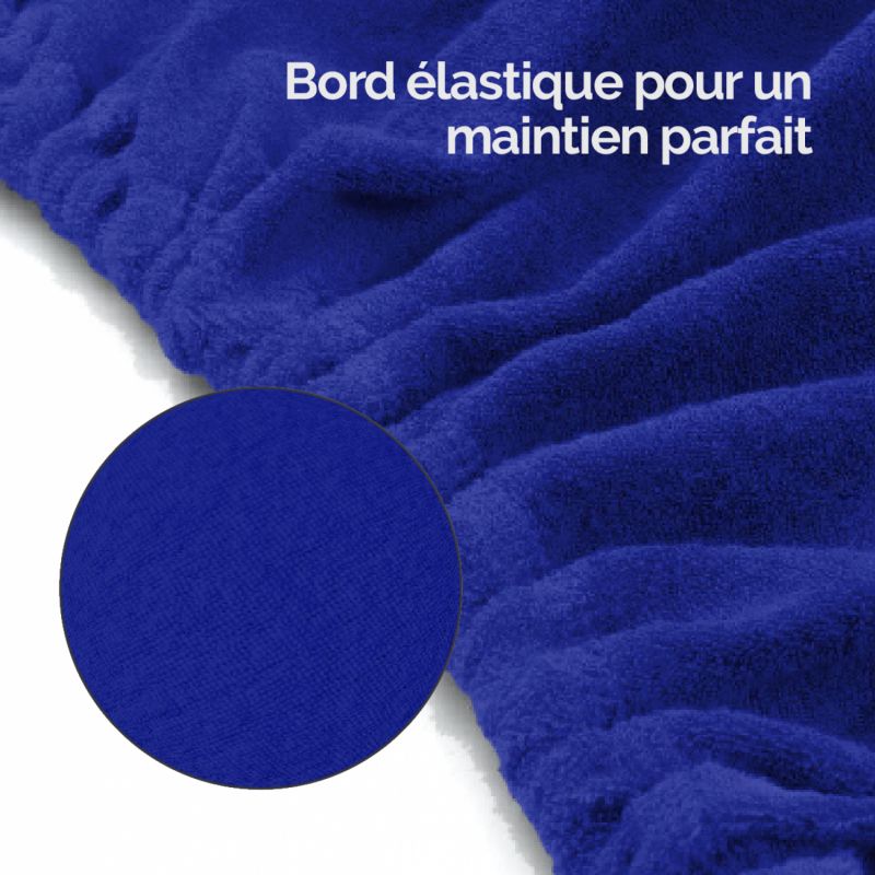 Drap-housse pour tabouret - Rond - Éponge - Bleu azur