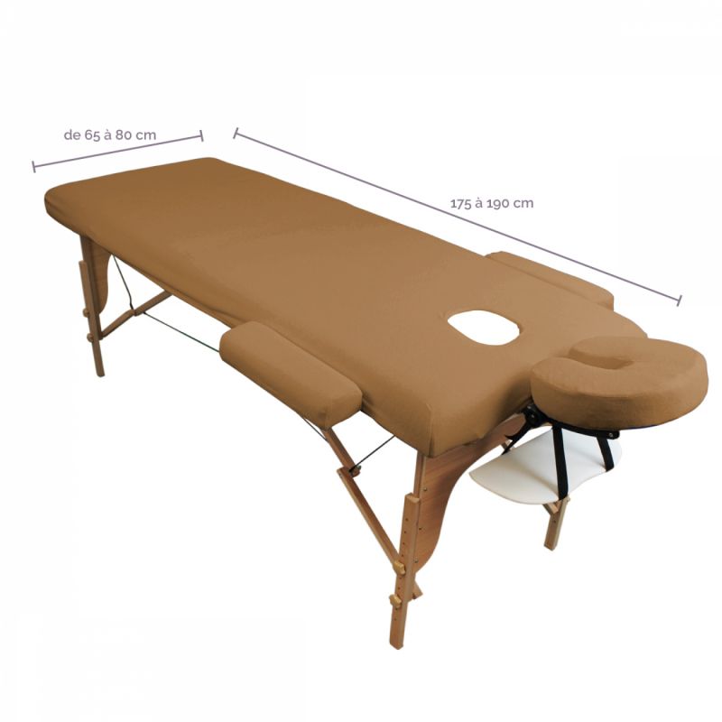 Kit complet de housses pour table de massage - Éponge - Marron clair