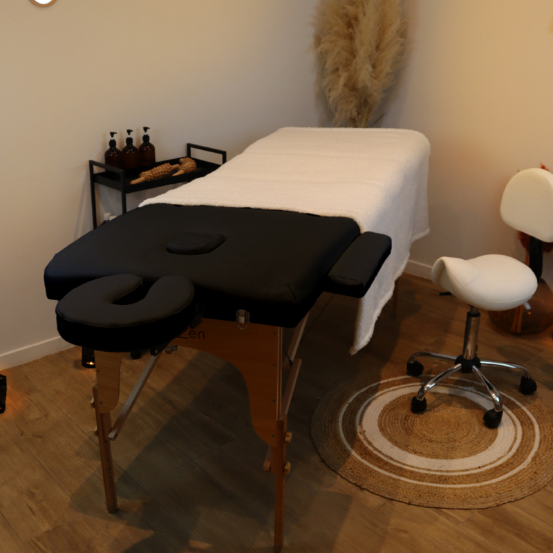 Table de massage bois - 2 Zones - Noir