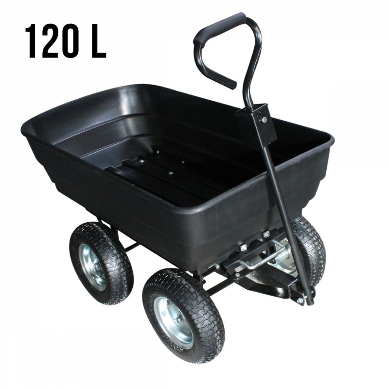 Chariot de jardin - 120 L - Noir