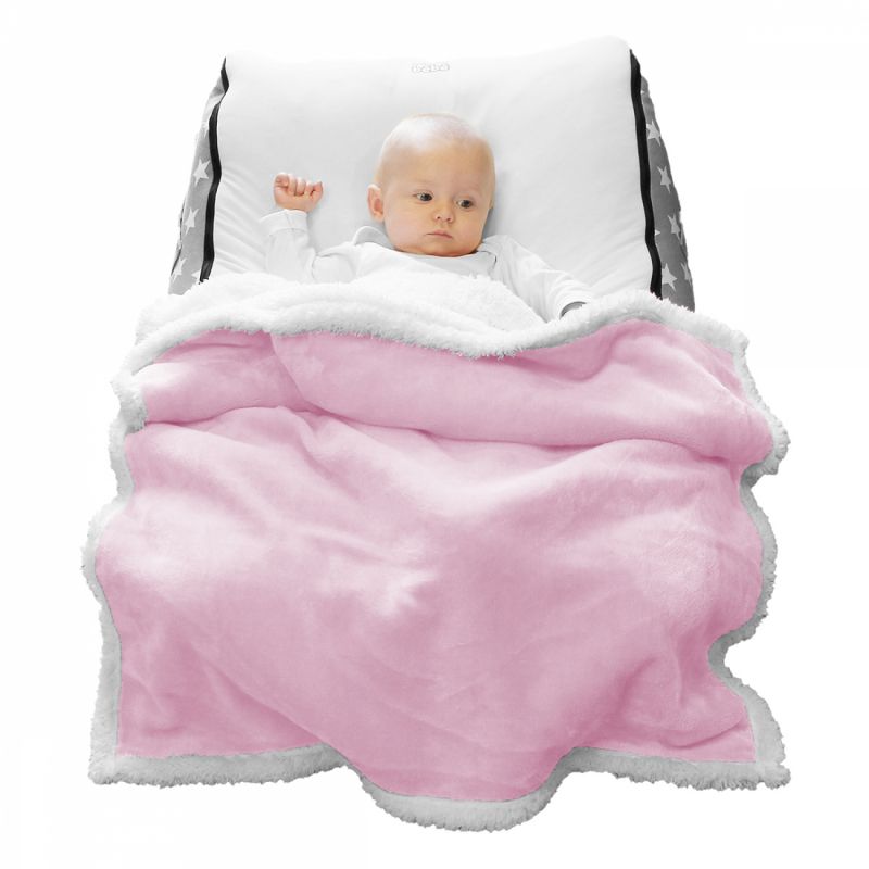 Lot de 5 couvertures polaires pour bébé - 75 x 100 cm - Rose