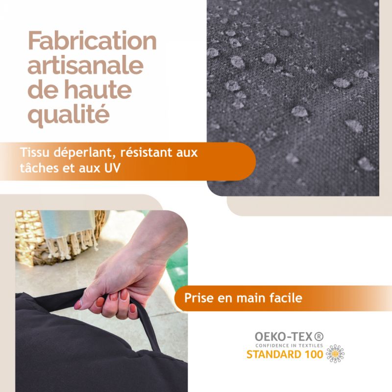 Kit de coussins capitonnés pour palette - Gris foncé