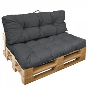 Kit de coussins capitonnés pour palette - Gris foncé