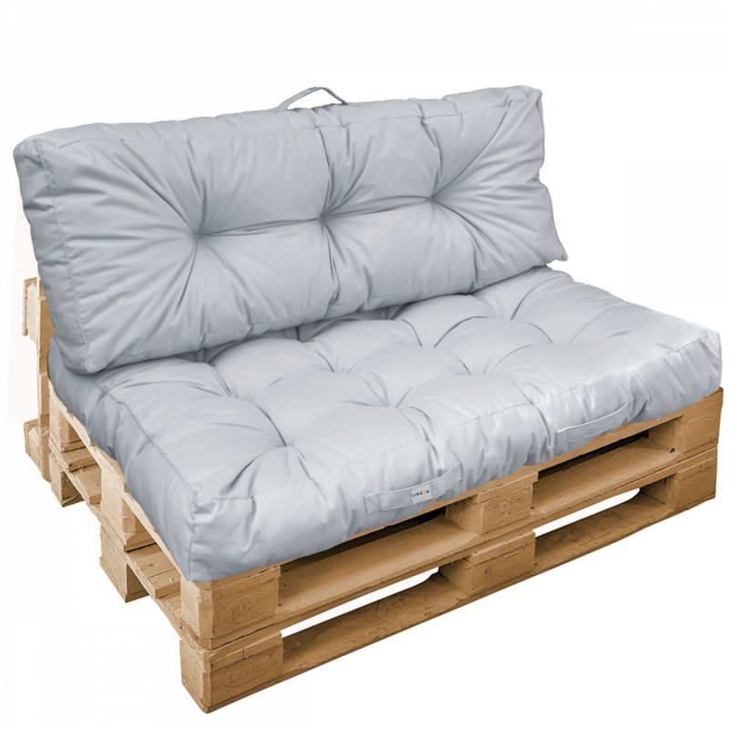 Kit de coussins capitonnés pour palette - Gris clair