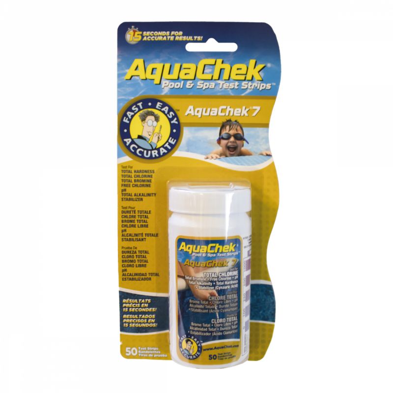 Lot de 2 x 50 bandelettes d'analyse Aquachek - 7 en 1