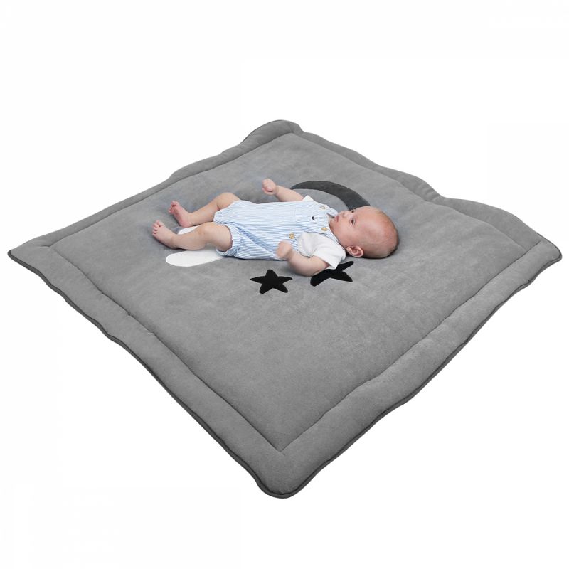 Lot de 2 tapis molletonnés 100 x 100 cm Crépuscule - Gris