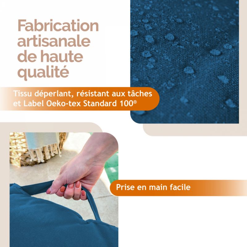 Kit de coussins capitonnés pour palette - Bleu azur