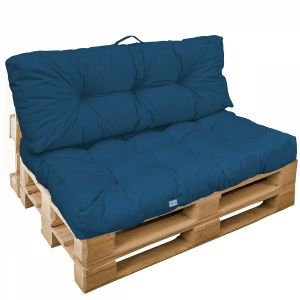 Kit de coussins capitonnés pour palette - Bleu azur