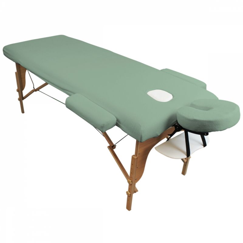 Kit complet de housses pour table de massage - Éponge - Vert pastel