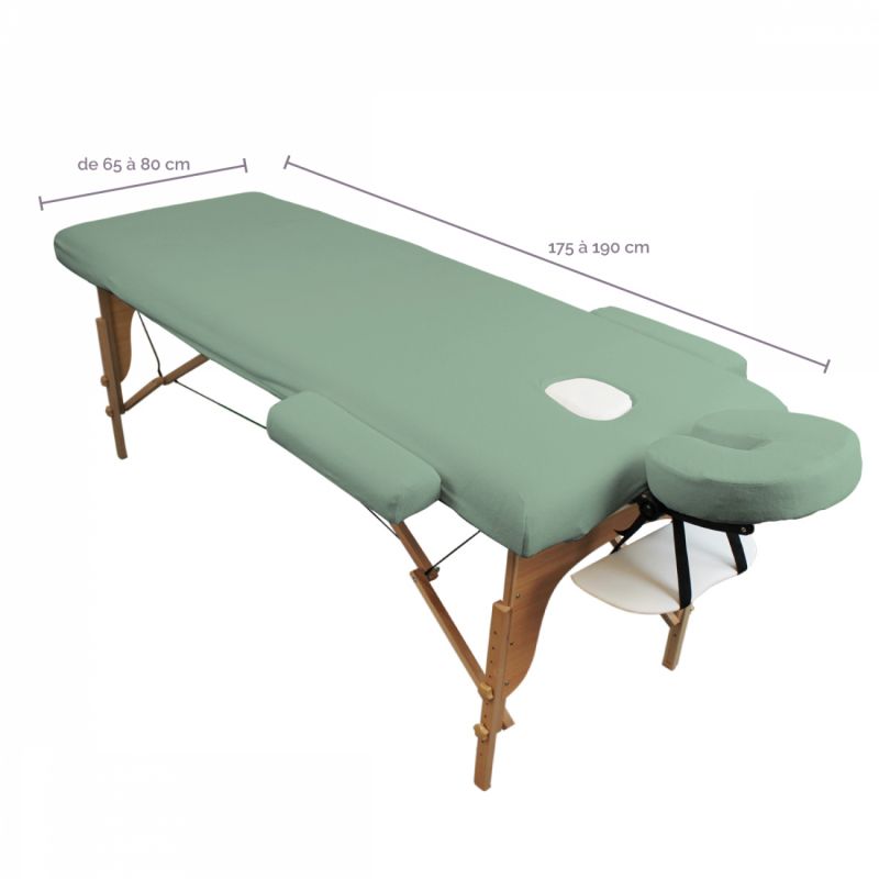 Kit complet de housses pour table de massage - Éponge - Vert pastel