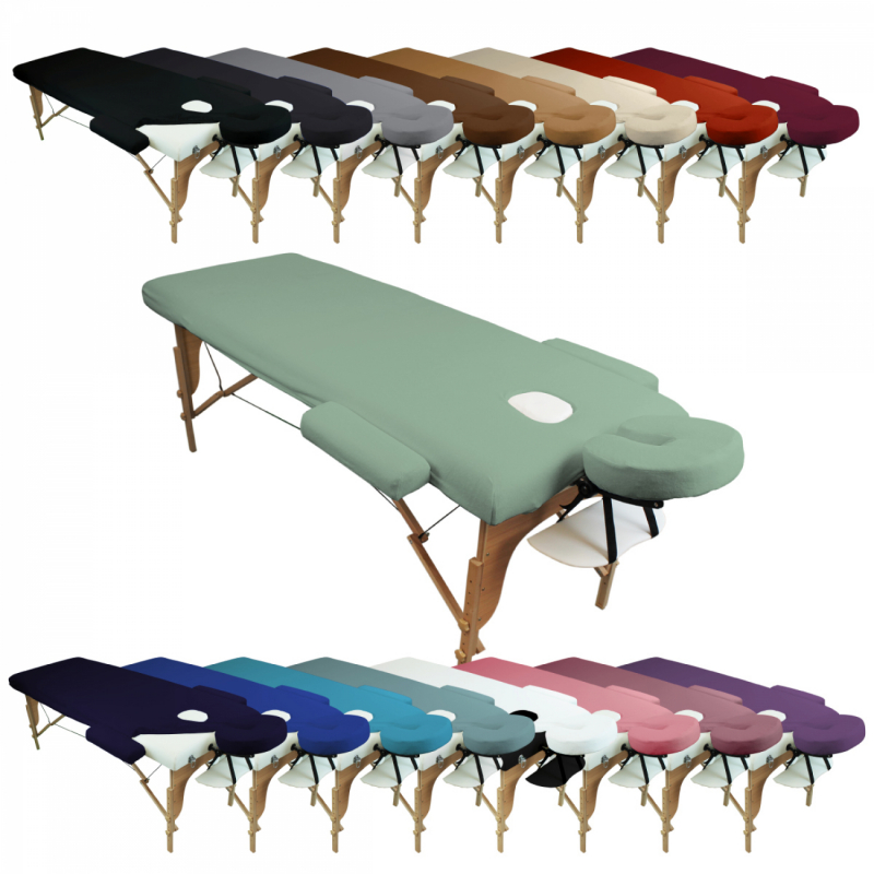 Kit complet de housses pour table de massage - Éponge - Vert pastel