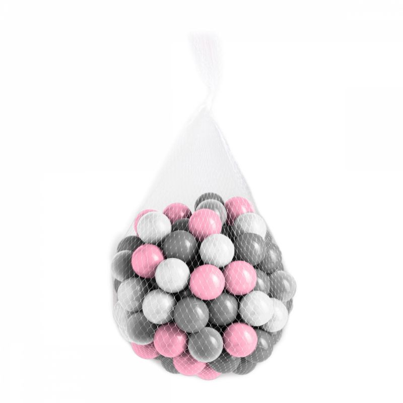 Lot de 5 sacs de 100 balles - Rose, gris, blanc et transparent