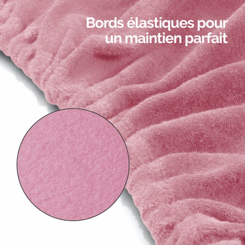 Kit complet de housses pour table de massage - Éponge - Rose pastel