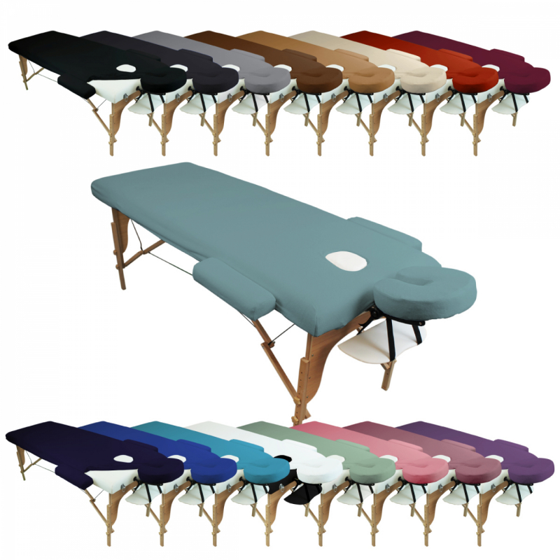 Kit complet de housses pour table de massage - Éponge - Bleu pastel
