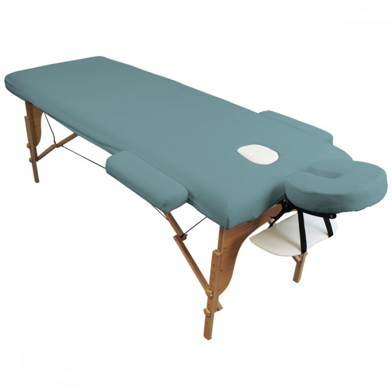 Kit complet de housses pour table de massage - Éponge - Bleu pastel