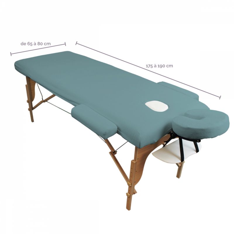 Kit complet de housses pour table de massage - Éponge - Bleu pastel