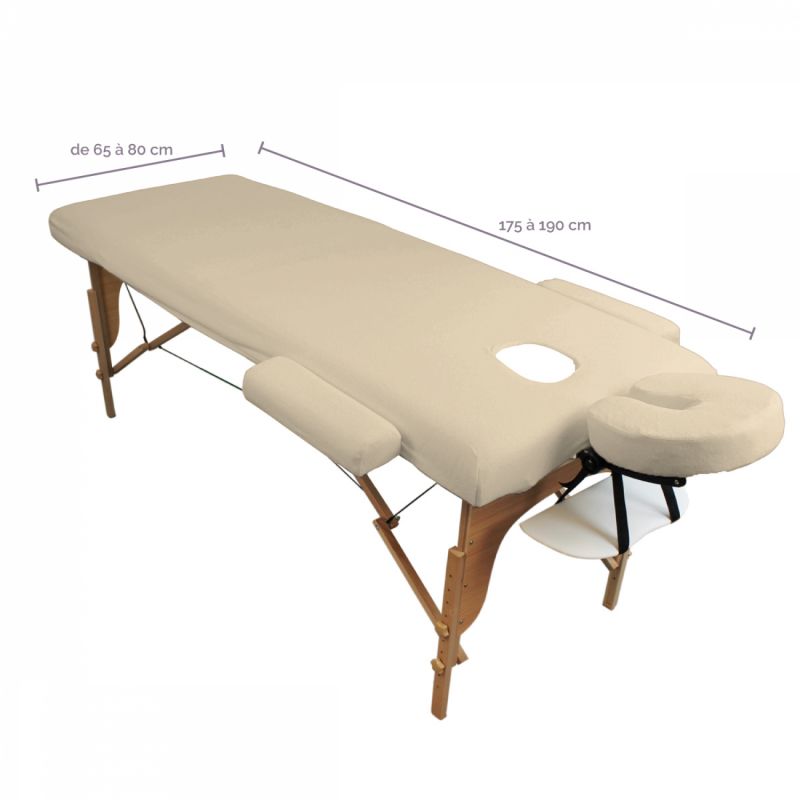 Kit complet de housses pour table de massage - Éponge - Beige