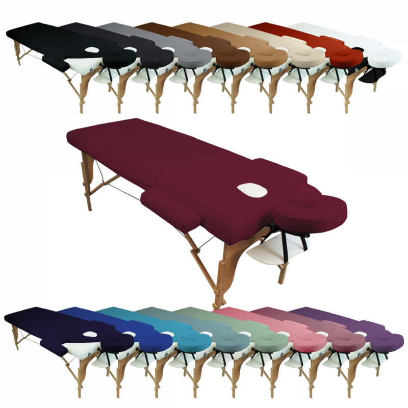 Kit complet de housses pour table de massage - Éponge - Prune