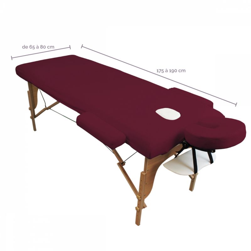 Kit complet de housses pour table de massage - Éponge - Prune