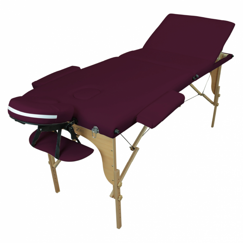 Table de massage bois - 3 Zones - Prune