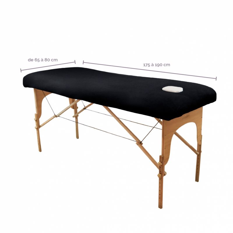 Drap-housse pour table de massage - Éponge - Noir