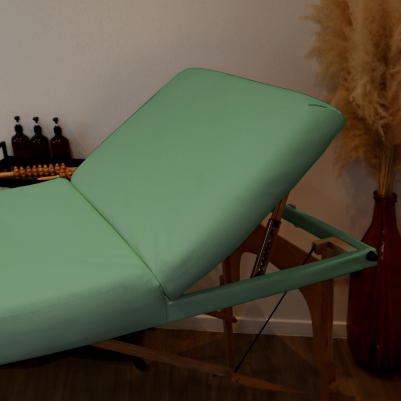 Table de massage bois - 3 Zones - Vert pastel