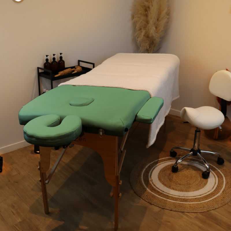 Table de massage bois - 3 Zones - Vert pastel