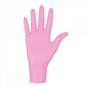 Boite de 100 gants nitrile jetables - non poudrés - Rose - S