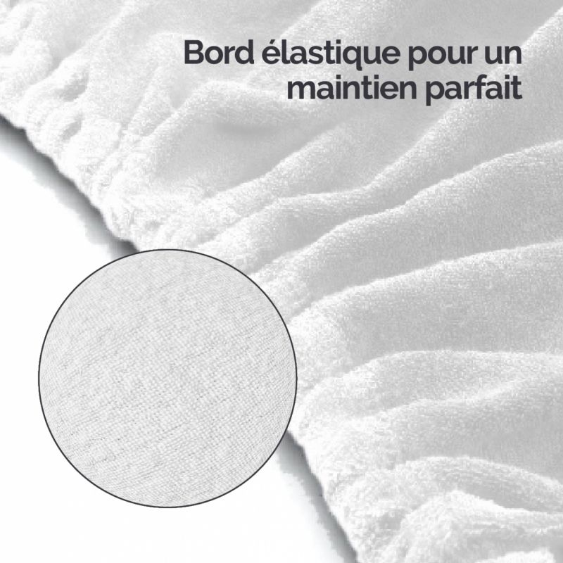 Drap-housse pour table de massage - Éponge - Blanc