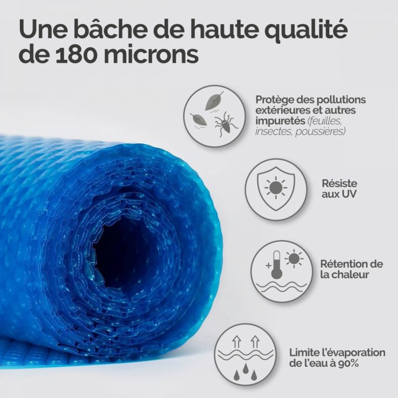 Bâche à bulles ronde 3,05 m - 180 Microns - Bleu