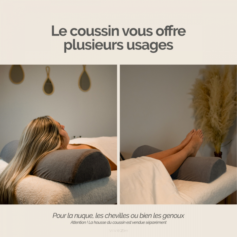 Coussin demi-rond 22cm pour table de massage - Beige