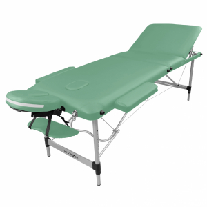 Table de massage aluminium - 3 Zones - Vert pastel