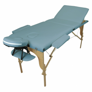 Table de massage bois - 3 Zones - Bleu pastel