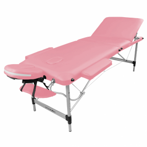 Table de massage aluminium - 3 Zones - Rose pastel