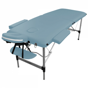 Table de massage aluminium - 2 Zones - Bleu pastel