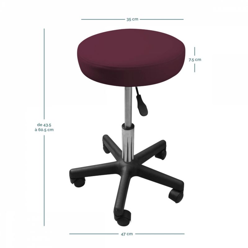 Tabouret réglable - Confort - Prune