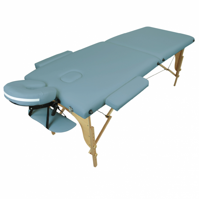 Table de massage bois - 2 Zones - Bleu pastel