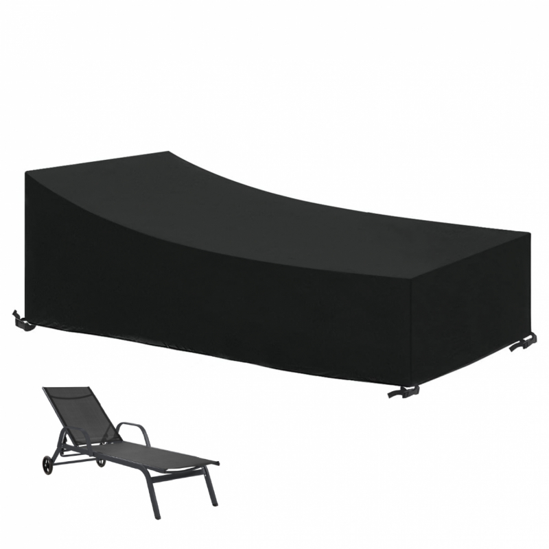 Housse de protection pour transat - 210 x 75 cm - Noir