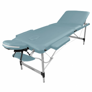 Table de massage aluminium - 3 Zones - Bleu pastel