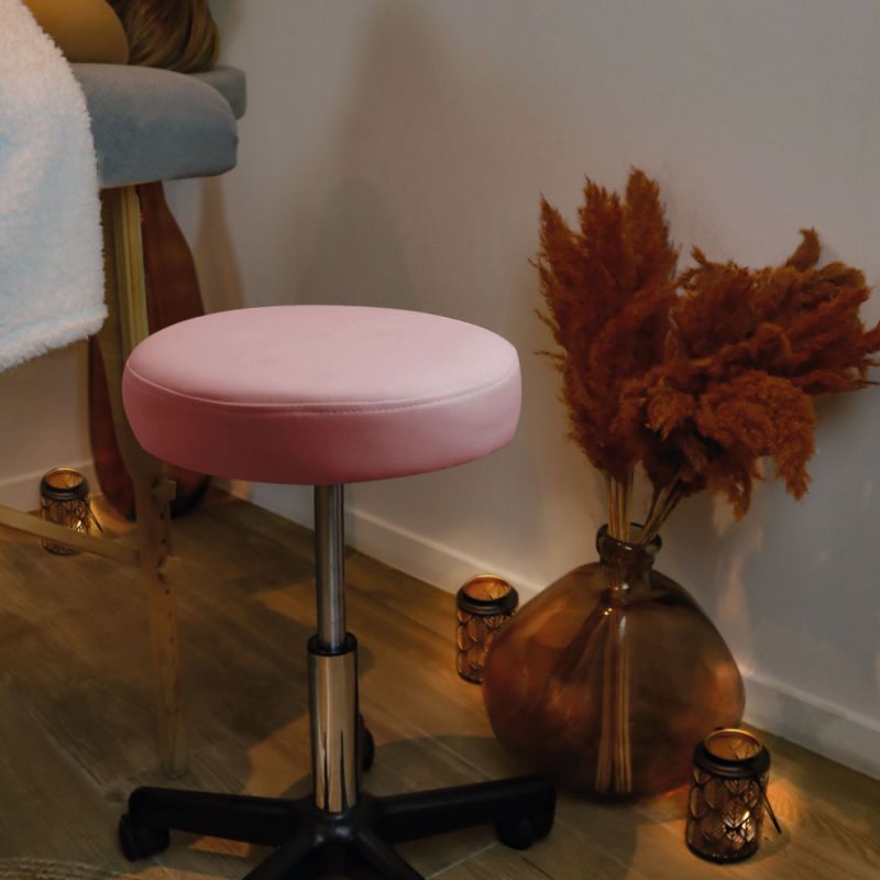 Tabouret réglable - Confort - Rose pastel