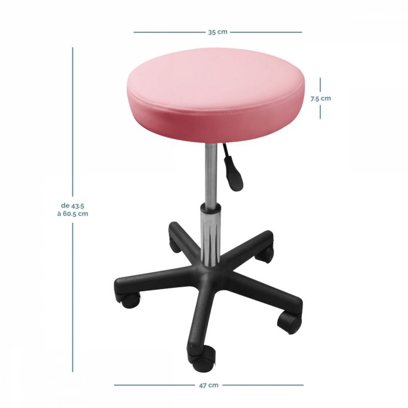 Tabouret réglable - Confort - Rose pastel