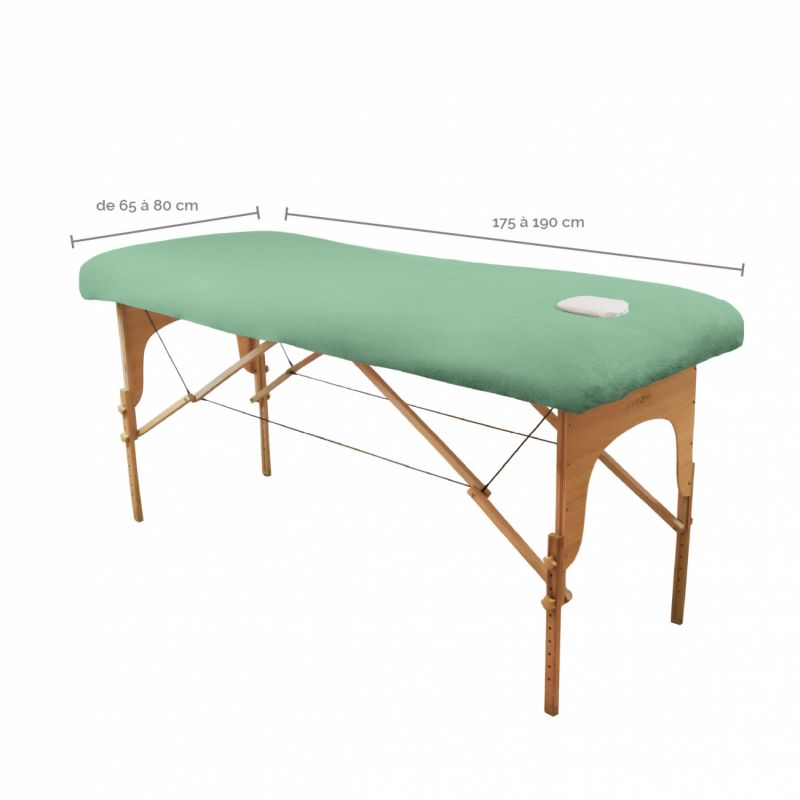 Drap-housse pour table de massage - Éponge - Vert pastel