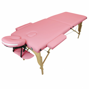 Table de massage bois - 2 Zones - Rose pastel