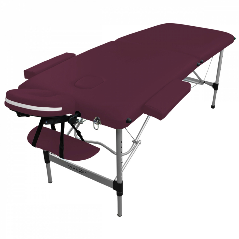 Table de massage aluminium - 2 Zones - Prune