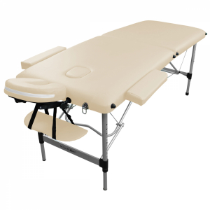 Table de massage aluminium - 2 Zones - Beige