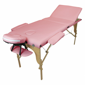 Table de massage bois - 3 Zones - Rose pastel